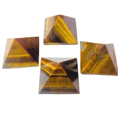 China Wholesale Natural Pyramid Crystal Pyramid Chakra Meditation from DONGHAI Crystal Carving Yellow Tiger Eye for sale