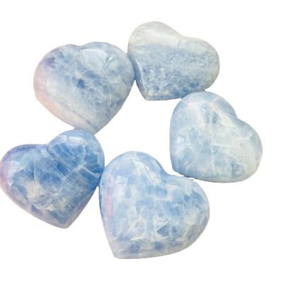 China DONGHAI Factory Wholesale Heart Shaped Natural Crystals Celestite Blue Heart for sale