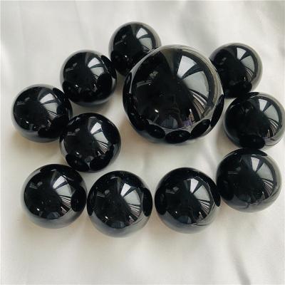 China DONGHAI Wholesale Natural Black Obsidian Spheres Polished Crystal Balls For Home Decoration for sale