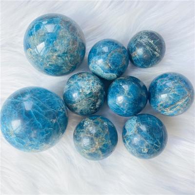 China DONGHAI Natural Cheap Price Hot Selling Polished Blue Apatite Spheres Crystal Stone Decoration for sale