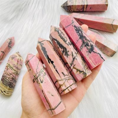 China China Wholesale High Quality Natural Healing Crystals Quartz Rhodonite Point Tower For Decoration for sale