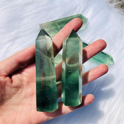 China High Quality Natural Crystal Point Green Fluorite Healing Tower Crystals Quartz Fluorite Point From China for sale