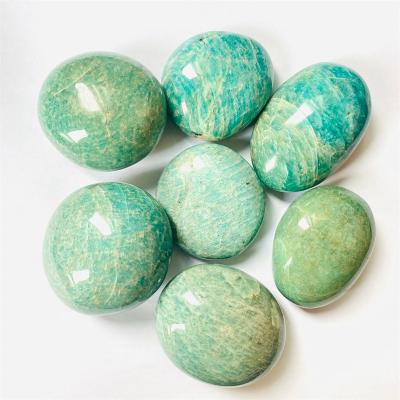 China DONGHAI Wholesale Price Natural Gemstone Crystal Blue Amazonite Palm Stone for Healing for sale