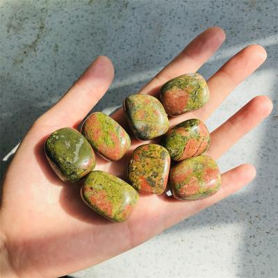 China DONGHAI Wholesale Loose Natural Gemstone Polished Crystal Unakite Tumbled Stones Cube For Sale for sale