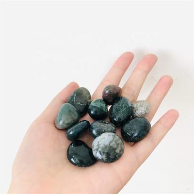 China China Wholesale Natural Moss Agate Volume Tumbled Healing Crystals Moss Agate Quartz Tumbled for sale