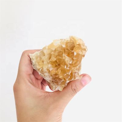 China DONGHAI Crystal Mineral Specimen Raw Yellow Natural Wholesale Honey Calcite Cluster for Home Decoration for sale