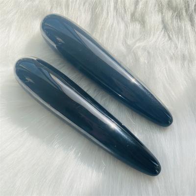 China China Wholesale Natural Smooth Crystal Black Obsidian Massage Yoni Healing Magic Wand For Woman for sale