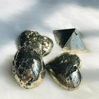 China Wholesale Natural DONGHAI Crystal Carving Pyrite Druzy Geode Heart Egg Pyramid Stone For Healing for sale