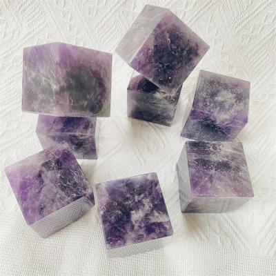 China DONGHAI Healing Crystal Carving 5cm Wholesale Natural Amethyst Cube Depicting Home Decoration for sale