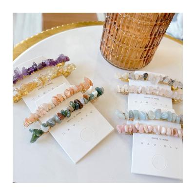 China Wholesale Natural Stone Crystal Hairpin Wedding Souvenirs Guests Healing Gemstone Jewelry Crystals from DONGHAI for sale