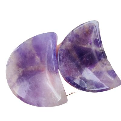 China DONGHAI Wholesale Rose Quartz Clear Quartz Amethyst Gifts Opens Natural Crystals Moon Shaped Bowl for sale