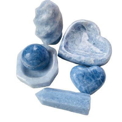 China DONGHAI 2021 New Natural Crystal Blue Celestite Bowl Unique Decorative Crafts for sale