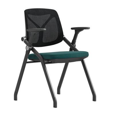 China Foldable Design High Quality Stylish Mesh Folding Training Chair With Adjustable Armrest for sale