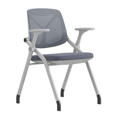 China Foldable White Plastic Student Folding Mesh Training Back Chair For Student for sale