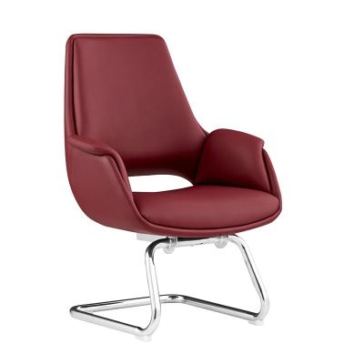 China Other Red PU Leather Office Meeting Chair Modern PU Leather Conference Chair for sale