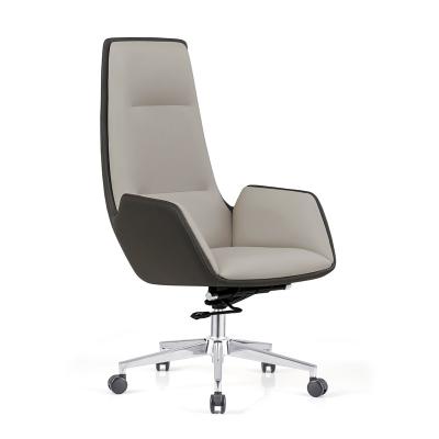 China Luxury High Back Ergonomic Boss Leather Office Revolving Chair for sale