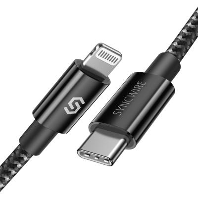 China MP3/MP4 Player Syncwire 1m/2m Nylon Braided USB C to Lightning Cable for iPhone for sale