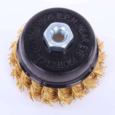 China Welding Cleaning Rough Surface Cleaning Stainless Steel 75MM Size Twisted Wire Cup Polishing Brush for sale