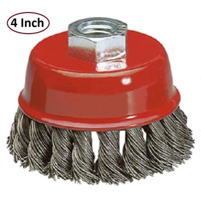 China Flat Product Torsion Wheel Shape Knotted Steel Wire Brushes Stainless Steel Wire Wheel Brush for sale