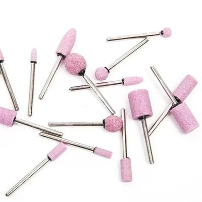 China Abrasive Grinding Head 3mm Shank Mounting Point Pink Grinding Abrasive Grinding Head for sale