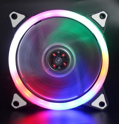 China Computer Case 12025 Quiet Computer Ring LED RGB Dual Case Fan With Controller For Gaming PC Computer 6 - PACK for sale