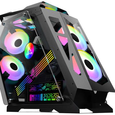 China Tempered Anti-Slip Silicone For Bar E-sports Internet Cafes With RGB Light Gaming Computer Case ATX M-ATX Gaming Cafes for sale