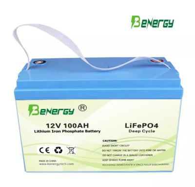 China Golfwagen oplaadbare lithiumbatterie 12V 100AH RV-batterij met BMS Te koop