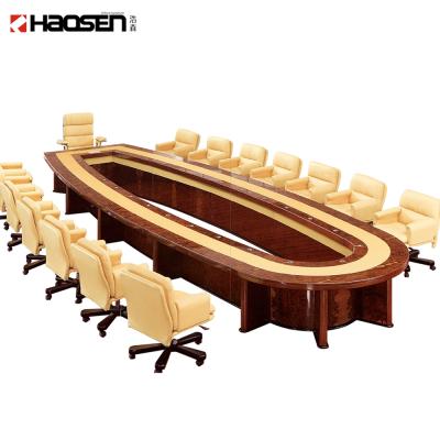 China Custom Sizes and Comfortable Rolls 609 Leather Professional Custom Office Meeting Room Conference Tables Wooden Modern Meeting Table for sale