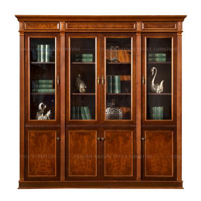 China HAOSEN 0807A Home Use Room Boss Four Door Wooden Bookcase Luxury Wooden Bookcase Bookcase for sale