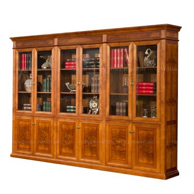 China Home Classic Four/Six 4/6 Retro Wooden Classic Custom Bookcase Bookcase Bookcase Bookcase Wooden Study Room Office Cupboard Door for sale