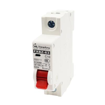 China PV DC system 1P DC250V 6KA solar photovoltaic circuit breaker FXBZ-63 control switch mcb OEM for sale