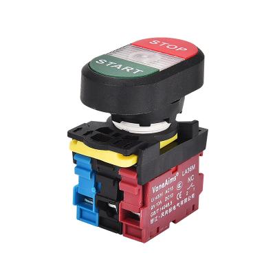 China LA36M Mark Button Momentary 1NO1NC Dual Switch Push Button Switch START AND END Stop and Start Button for sale