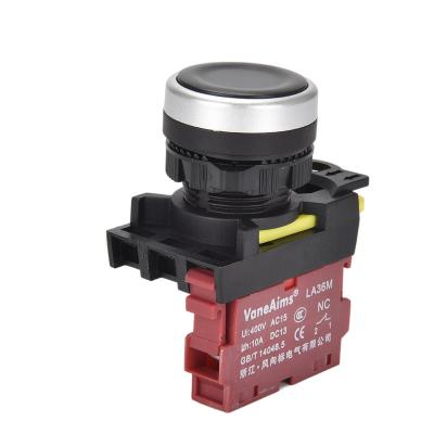 China Automation Control LA36M Black 10A Snap Point 1NO Or 1NC High Quality Button Flat Button Switch for sale