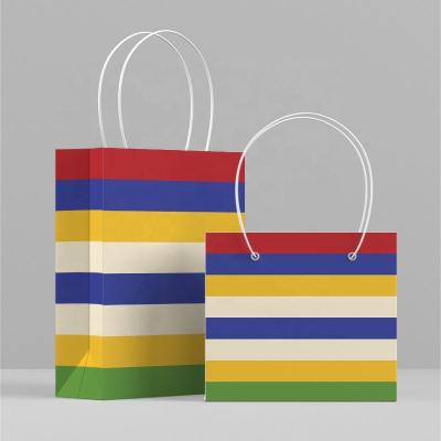 China Recyclable Customized Strong Christmas Bags Take Away Disposable Food Gift Kraft Paper Shopping Bag for sale