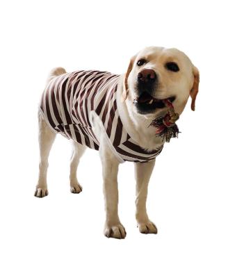 China Viable Good Quality Competitive Price Large Dog Cotton Stripe Design Belly Vest for sale