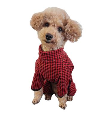 China Sustainable dog with fleece wrapped stomach and four legs with bird pattern for sale