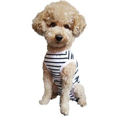 China Factory Directly Supply Good Price Viable Small Dog Dog Black And White Stripe Navy Blue Stripe Belly Vest for sale