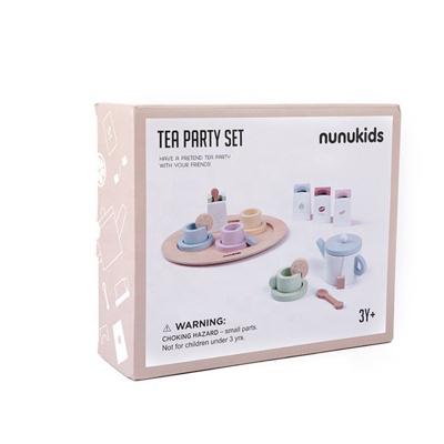 China Model Toy NUNUKIDS Kids Wooden House Children's Simulation Afternoon Tea Sets Wooden Girls Play Kitchen Toy Set for sale