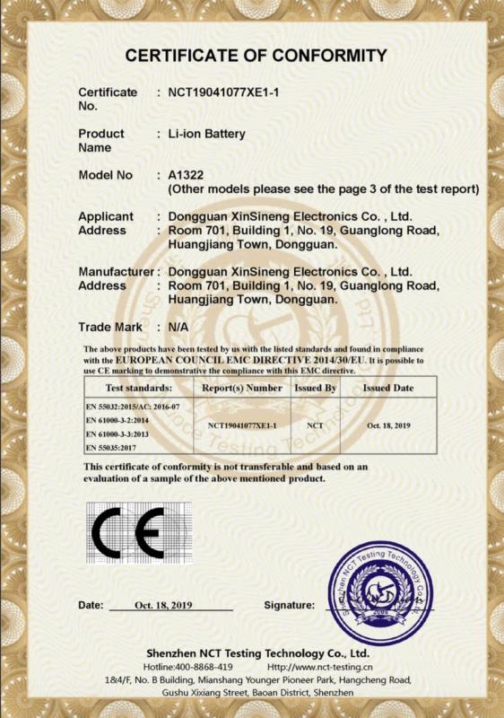 CE - Dongguan Xinsineng Electronics Co., Ltd.