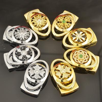 China Fashion High End Diamond Inset Jellyfish Man Pattern Rotary Automatic Men's Belt Buckle Wholesale for sale