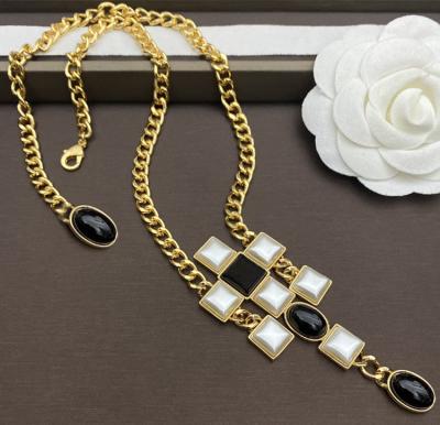 China Europe and America newly listed checkerboard necklace channel brand direct sales of luxury high quality female necklace manufacturers for sale