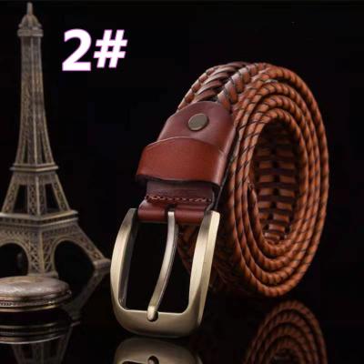 China Leather Belt Luxury Youth Retro Daily Life Brand Belt Pure Cowhide Fashion Woven Casual Belt for sale