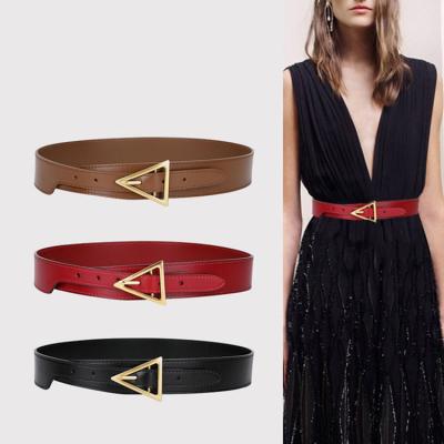 China New Women's Designer Leather Belt Women's Fashion Dress Belt Pin Buckle Cowhide Waist Soft Seal Daily Life for sale