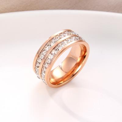 China Korean style version ring set ring set simple titanium steel fashion frosted sweet lovers ring for sale