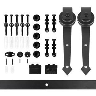 China 80kg Heavy Duty Sliding Closet Door Hardware Track Rail Kit System 6.6ft  Steel Arrow for sale