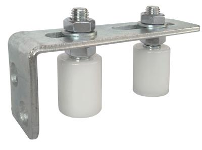 China Adjustable Sliding Gate Upper Guide Bracket 40x30 Nylon Rollers White Zinc for sale