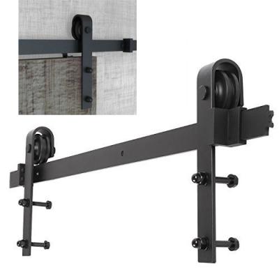 China Interior Matte Black Sliding Barn Door Hardware 2 Meters for sale