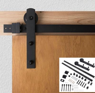 China I Shape Black Barn Door Hardware Track Kit For Single Door for sale