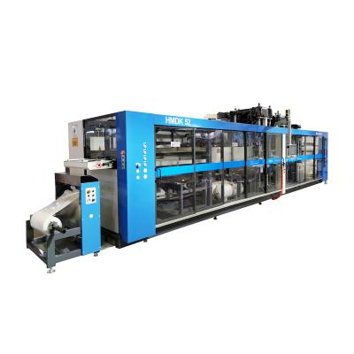 China Building material stores three stations automatic vacuum thermoforming machine for pp fast food tray for sale