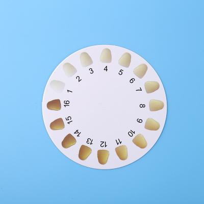 China Durable 250g Teeth Whitening 16 Colors Round Long Short Strip Tooth Color Contrast Paper Card Guide for sale